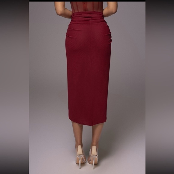 NEW JLUXLABEL Burgundy Berry Day Dreams Sarong Skirt - Picture 4 of 5